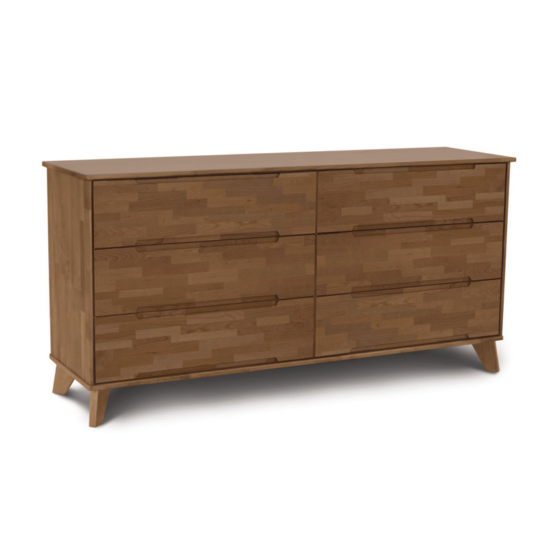 Linn 6 - Drawer Solid Wood Dresser, Saddle Cherry