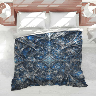 Intricate Blue Fractal Art Comforter