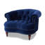 Fauteuil d'appoint capitonné, velours bleu marine