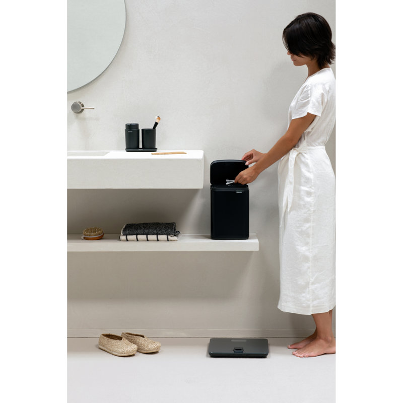Brabantia Bo Waste Bin, Matt Black, 4 L