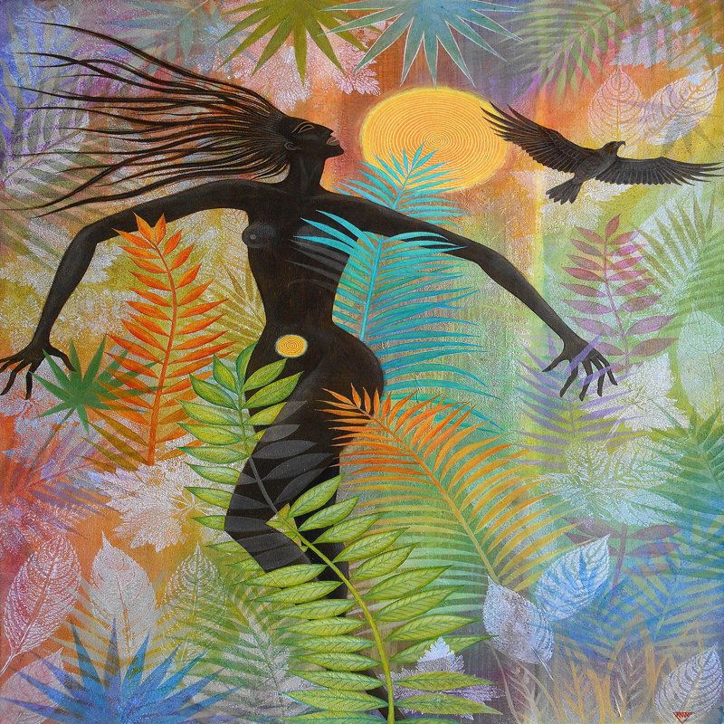 Ensemble de housse de couette en microfibre DiaNoche par Jennifer Baird - Eagle Woman 1