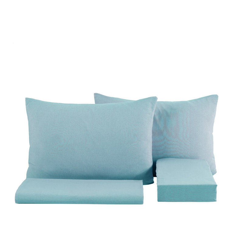 Solid Colour 4 Pieces Bed Sheet Set, Queen, Green