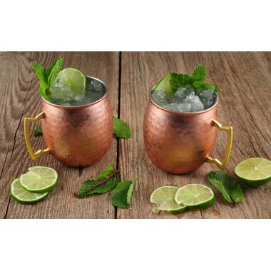 Cambridge EAHMM1CPCB1BM 20 oz Hammered Copper Moscow Mule Mugs, Set of 2