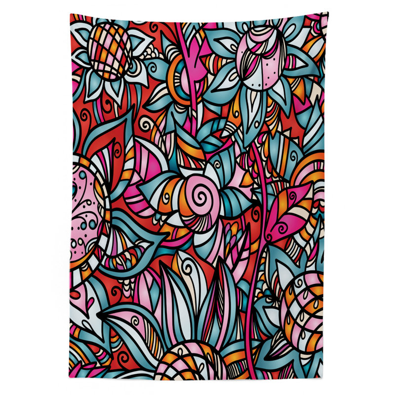 Nappe à motif floral coloré coloré, 84 po x 60 po