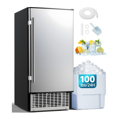 Stainless Steel Under Counter Ice Machine With Storage Bin