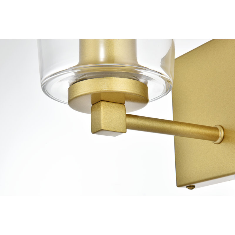 Applique murale de salle de bain Homister à intensité variable, Laiton, Une lumière, H 8 po x l 5 po x P 5 po