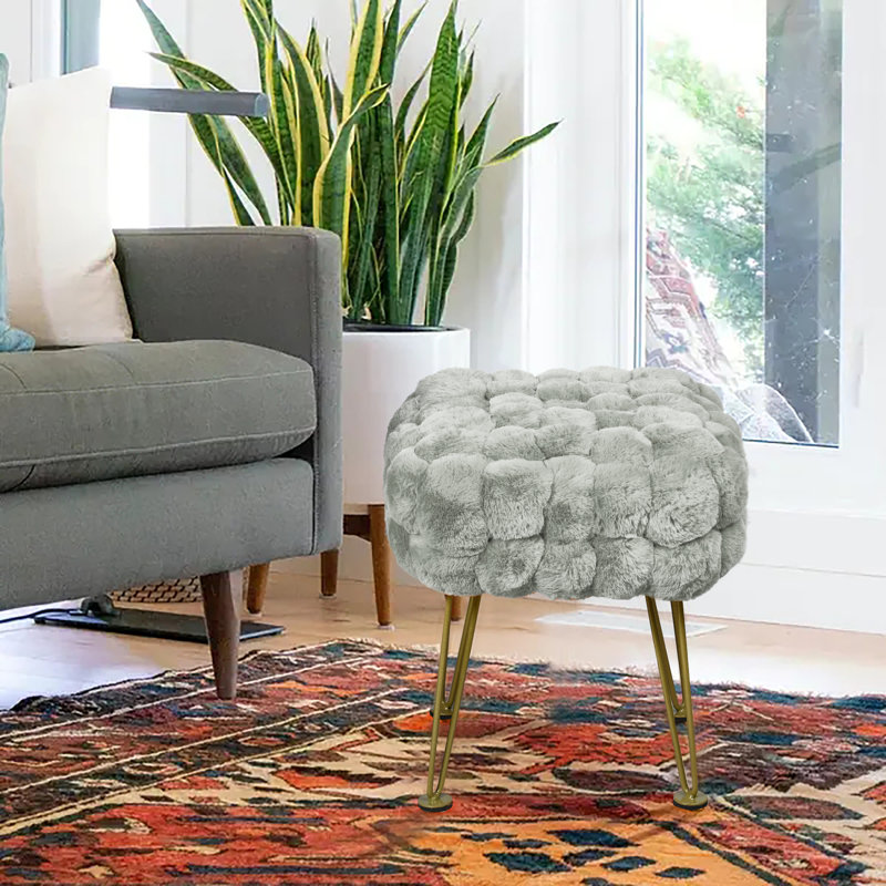 Aislee Upholstered Ottoman, Moonstruck 100% Polyester