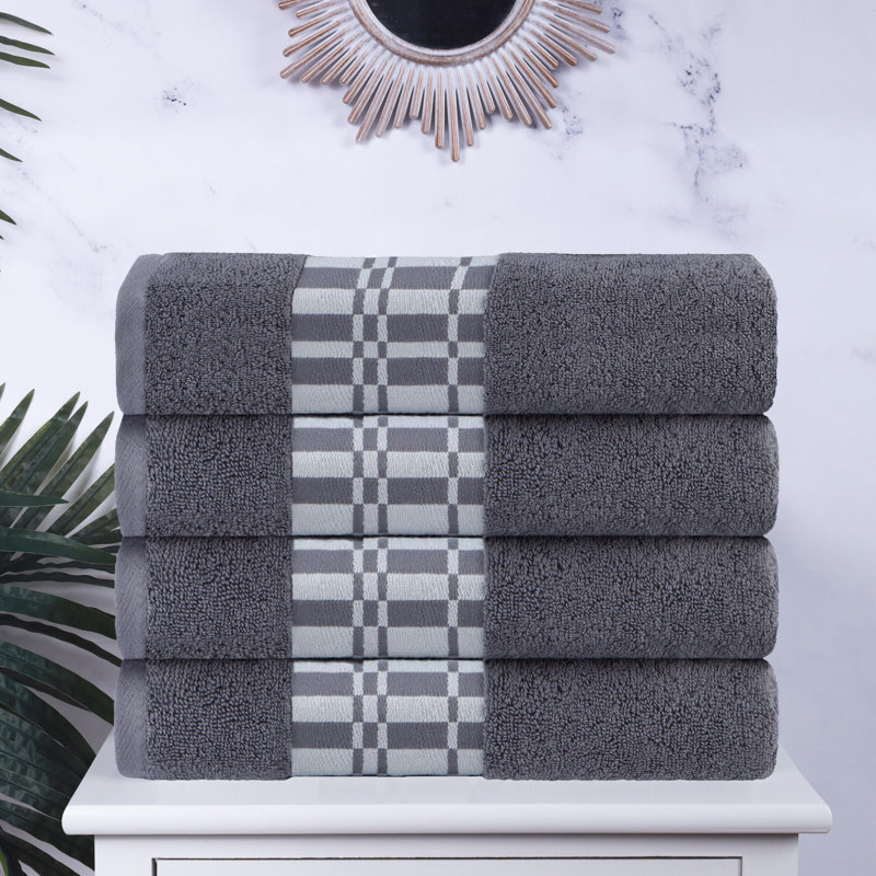 Ensemble de 4 serviettes de bain en coton Blue Nile Mills Cambrie, Gris
