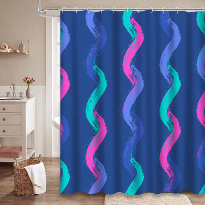 Rideau de douche abstrait géométrique moderne à 12 crochets