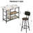3-Piece Dining Table Set For Kitchen Breakfast Nook, Bar Table Set With Storage And Wine Shelves, With Counter Height Faux Marble Table And 2 Stools, Space Saving Bar Table And Chairs Set For Dining Room