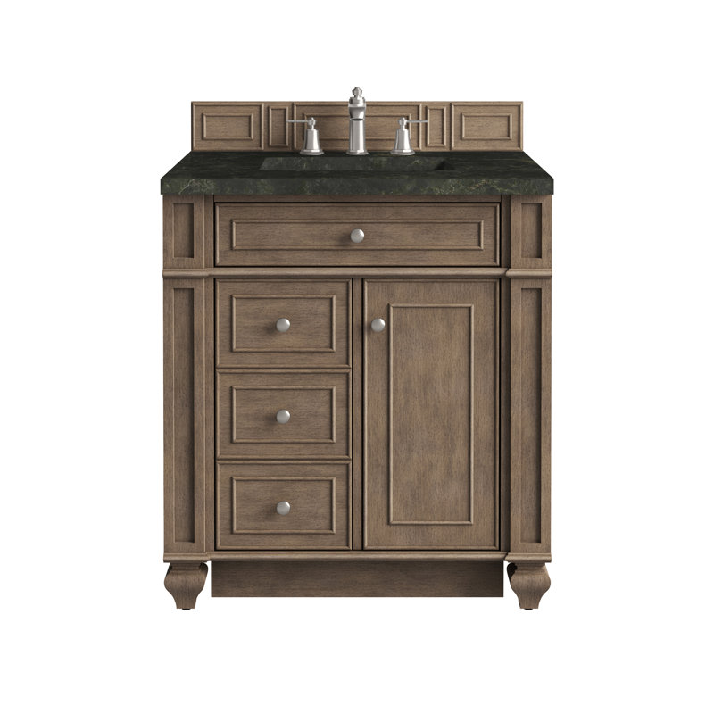 Bristol 30'' W Single Vanity, Whitewashed Walnut, 8" Widespread, Phantome Eclos