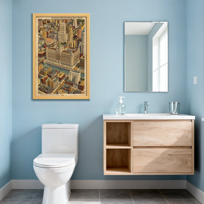 «Scenic & Cityscapes Chicago Cityscape», impression rétro, H 20 po x l 30 po, Toile tendue, Ne s’applique pas