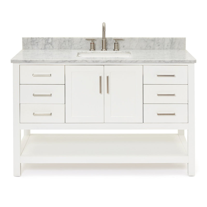 Ensemble de meuble-lavabo simple 55 po, Blanc