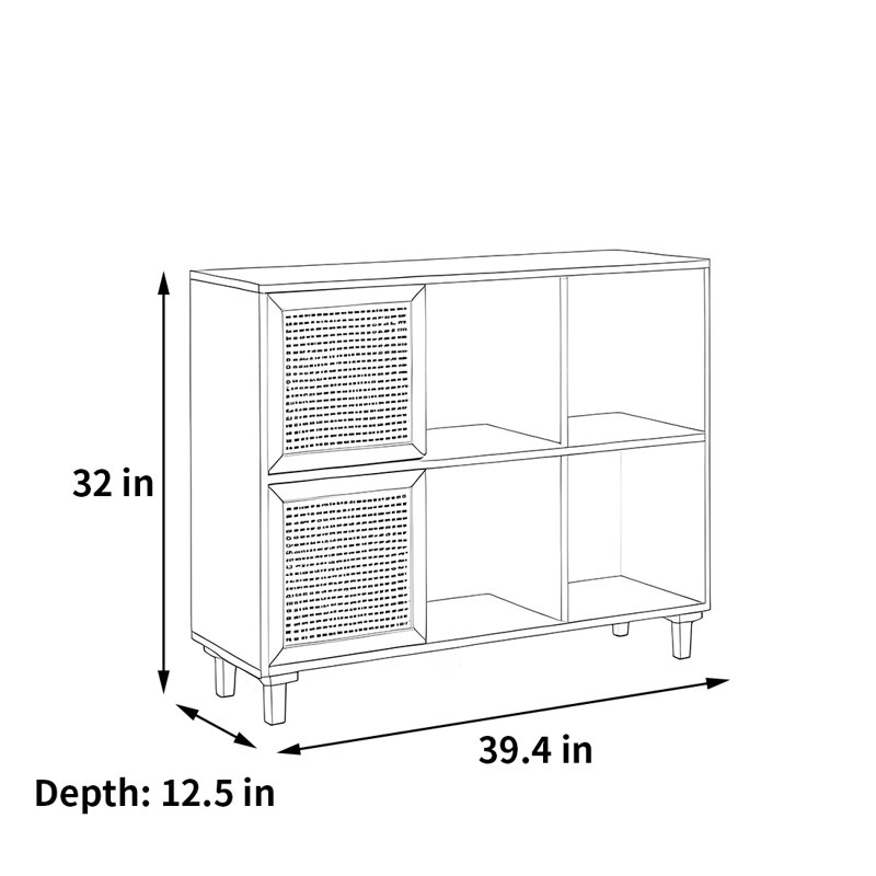 Bibliothèque pratique et élégante, (2 tablettes) H 32 po x l 39,4 po x P 12,5 po, Brun
