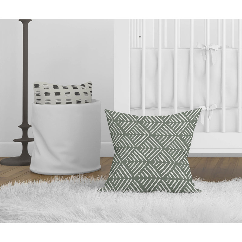Coussin Tribal Dreamer, Chimichurri / vert, H 26 po x l 26 po