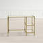 Glass Top Metal Base Writing Desk-1240430816