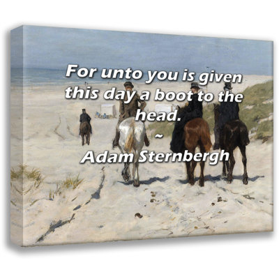 Astoria Grand Gallery Wrapped Canvas By Adam Sternbergh: "For unto you is given this day a boot to th