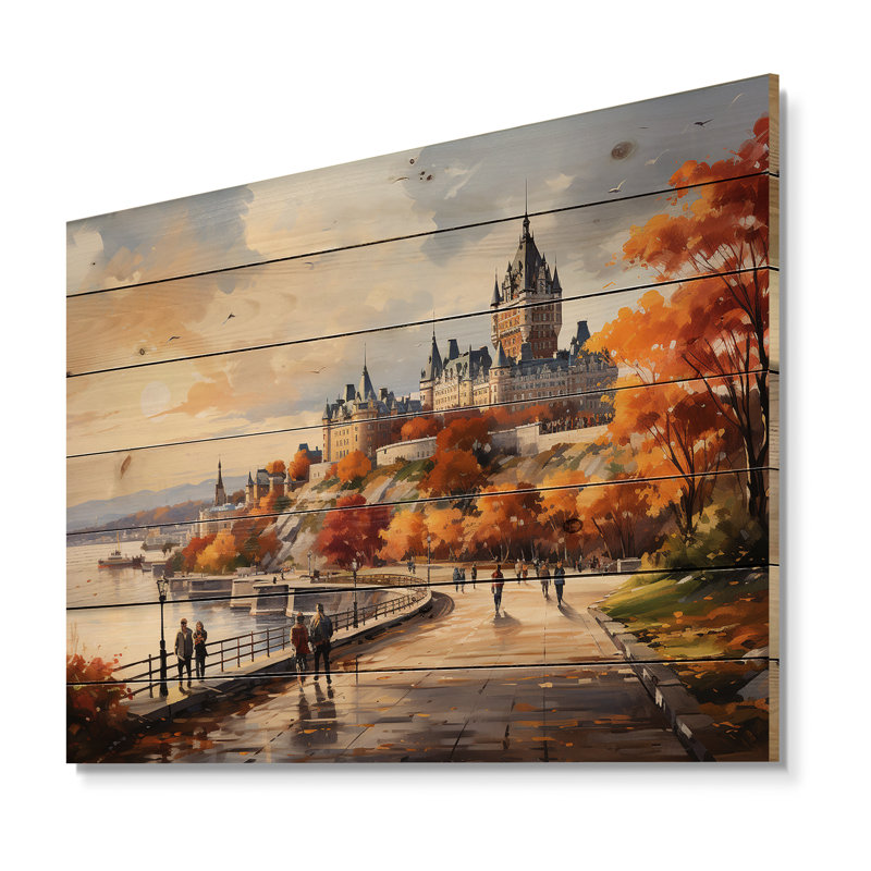 Ville de Québec II, impression sur bois, H 24 po x l 32 po x P 0,78 po