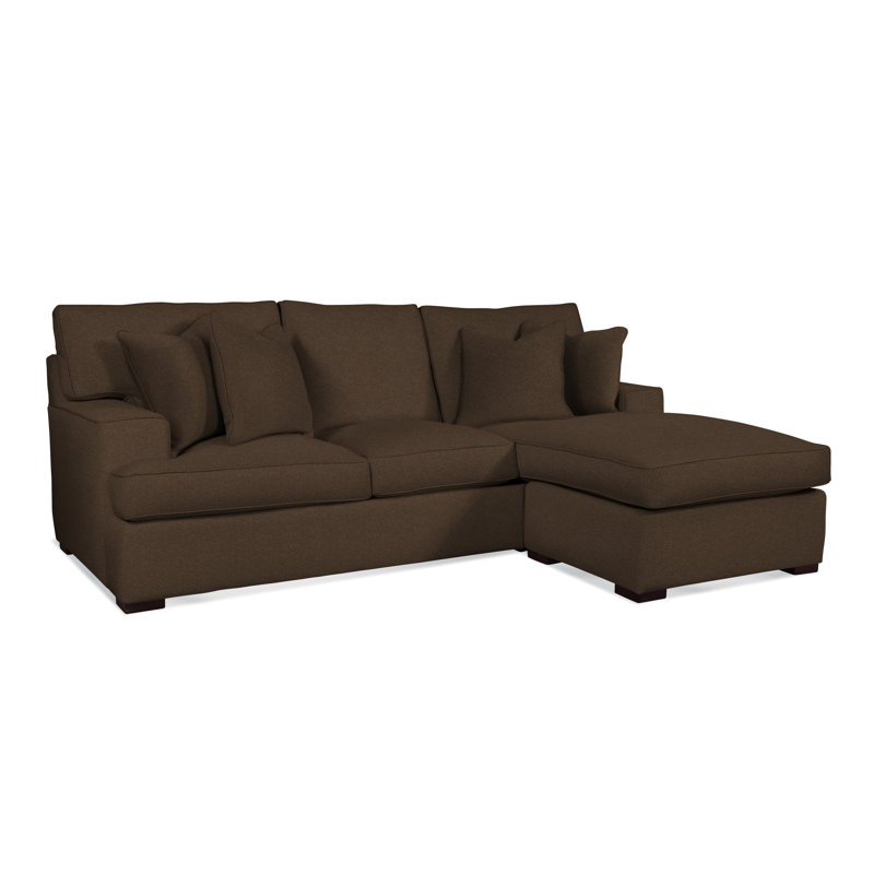 Sadie 97" Wide Reversible Sofa & Chaise with Ottoman, Java Finish, Elite Chocolate; 0321-72