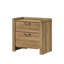 Ensemble de chambre à coucher 3 pièces - Lit transitionnel avec tête de lit tapissier à DEL et 2 tables de chevet, finition chêne naturel-218127203