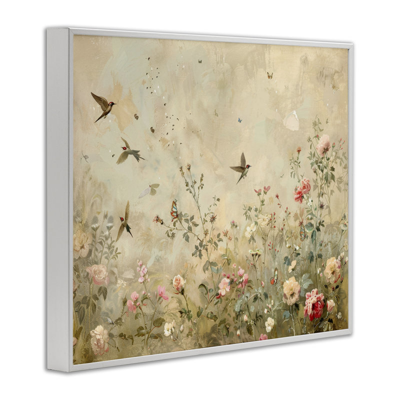 «Stupell Industries Swallows in Flower Meadow», estampe numérique par Arlington Prints, H 24 po x l 30 po
