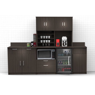 Raised Panel 120'' W x 75'' H Espresso Medium Density Fiberboard (MDF) Kitchen Cabinet Set Ready-to-Assemble