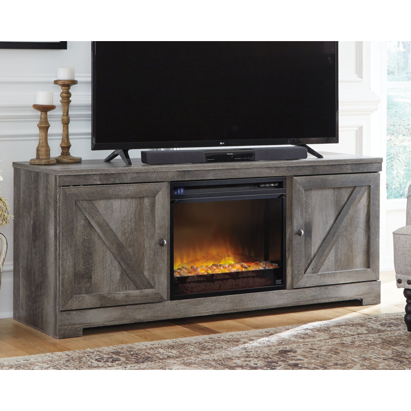 Dazya Unfinished TV Stand for TVs up to 60" with Fireplace Included