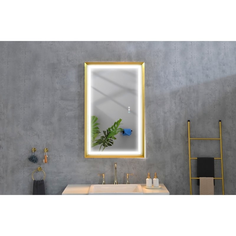 Miroir de salle de bain surdimensionné à DEL