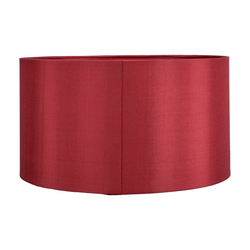 Silk Drum Lamp Shade ( Uno ) in Red, 23cm H x 40cm W x 40cm D