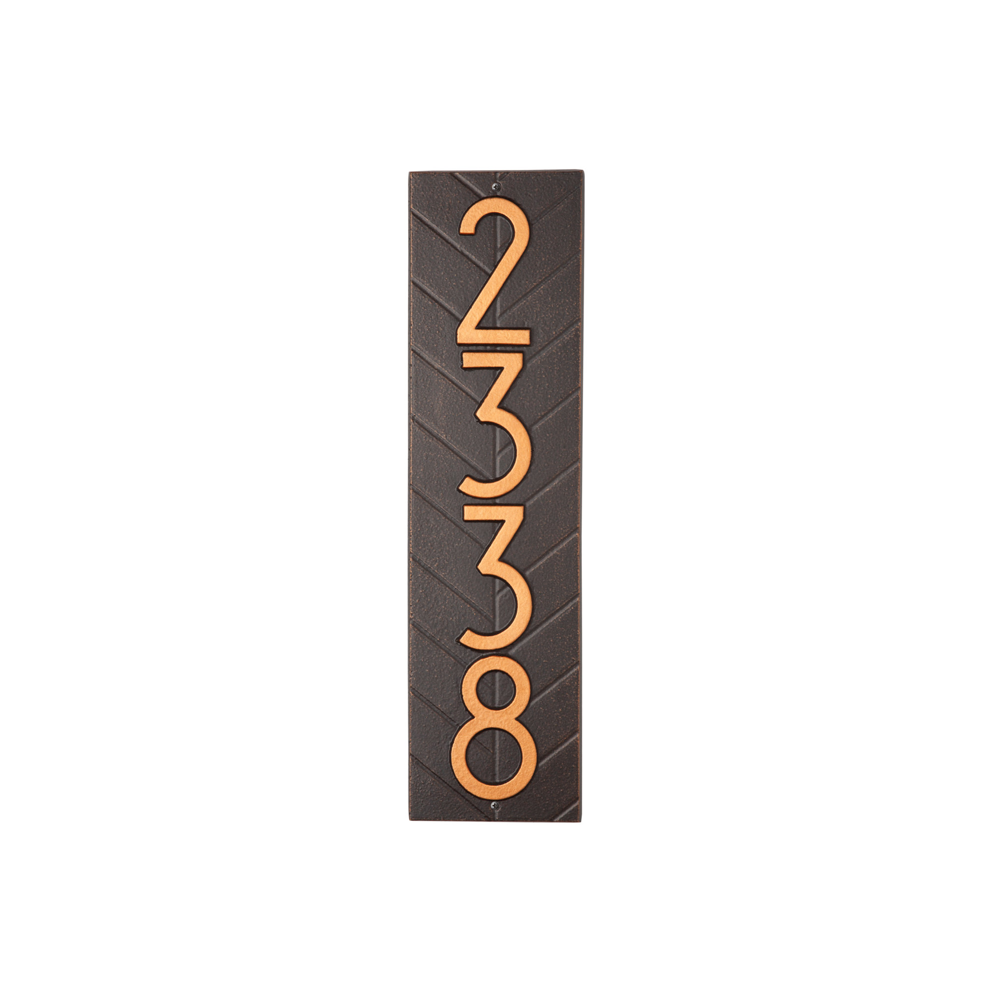 Mid-century Modern Herringbone Vertical Wall Plaque, Oil Rubbed Bronze, Yes