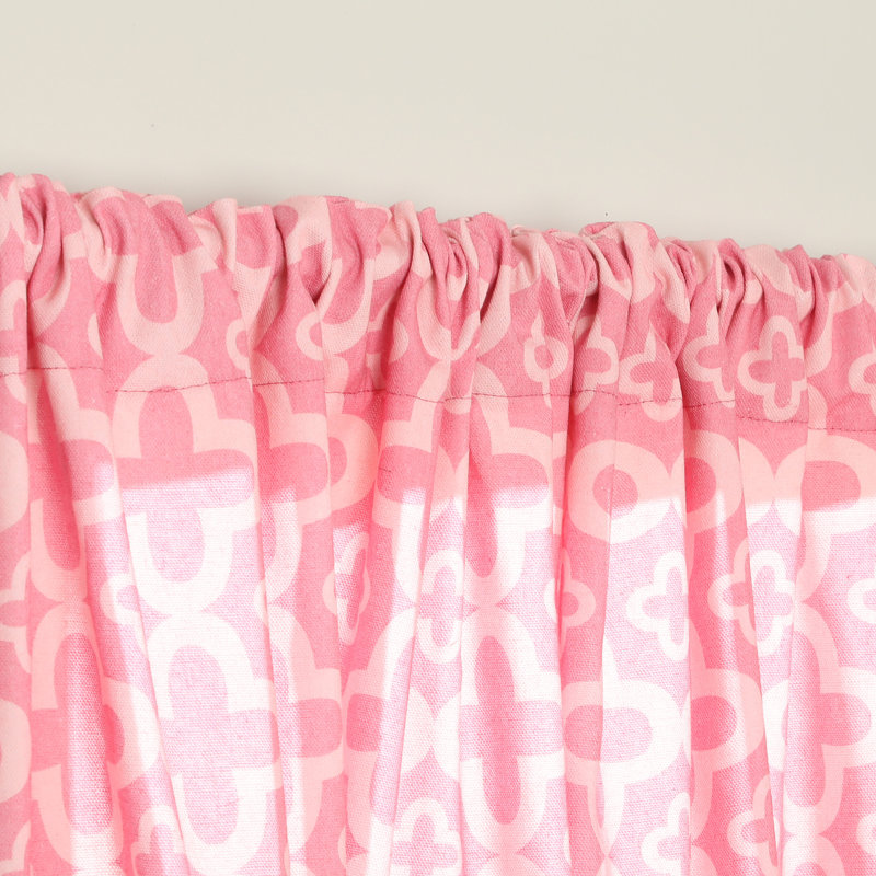 Gasquet Geometric Tailored Window Valance, Azalea Pink
