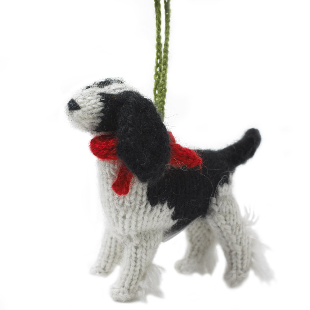 Spaniel Dog Hand Knit Christmas Ornament Arcadia Home