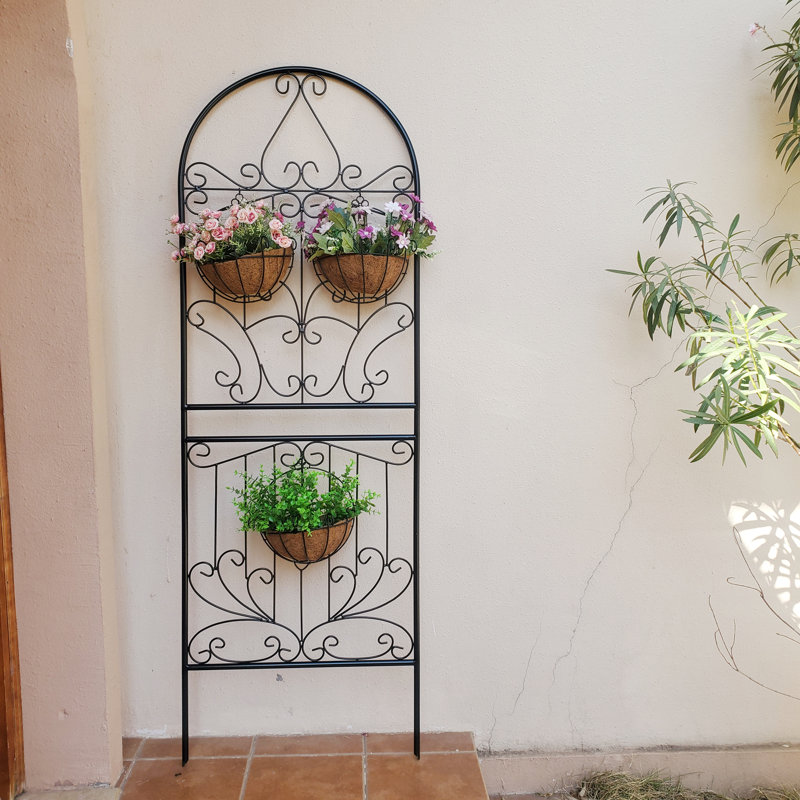  70.8" H X 24.5" W Iron Lattice Panel Trellis 1 Pack