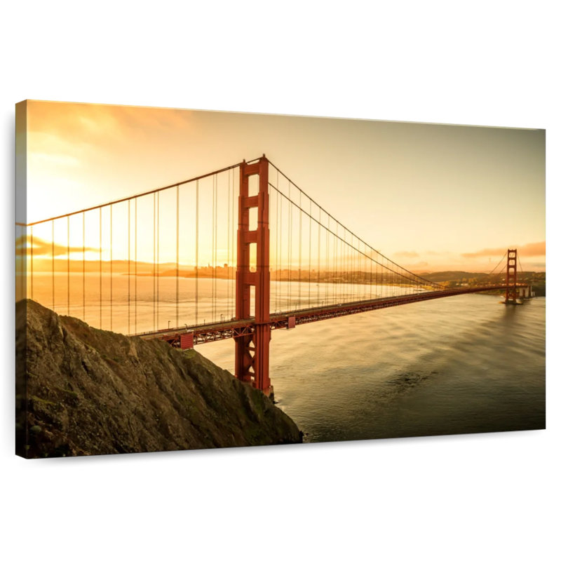 Majestic Golden Gate Sunrise, H 20 po x l 30 po