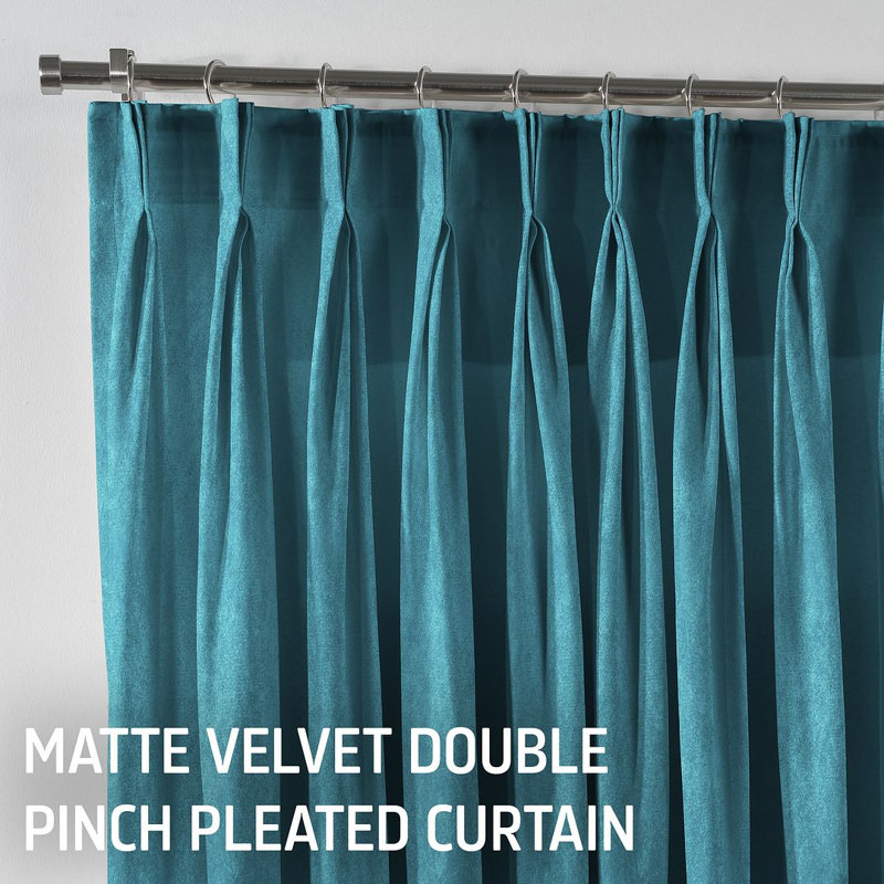 Room Darkening Single Curtain Panel, Sky Blue, 245cm Width x 295cm Drop