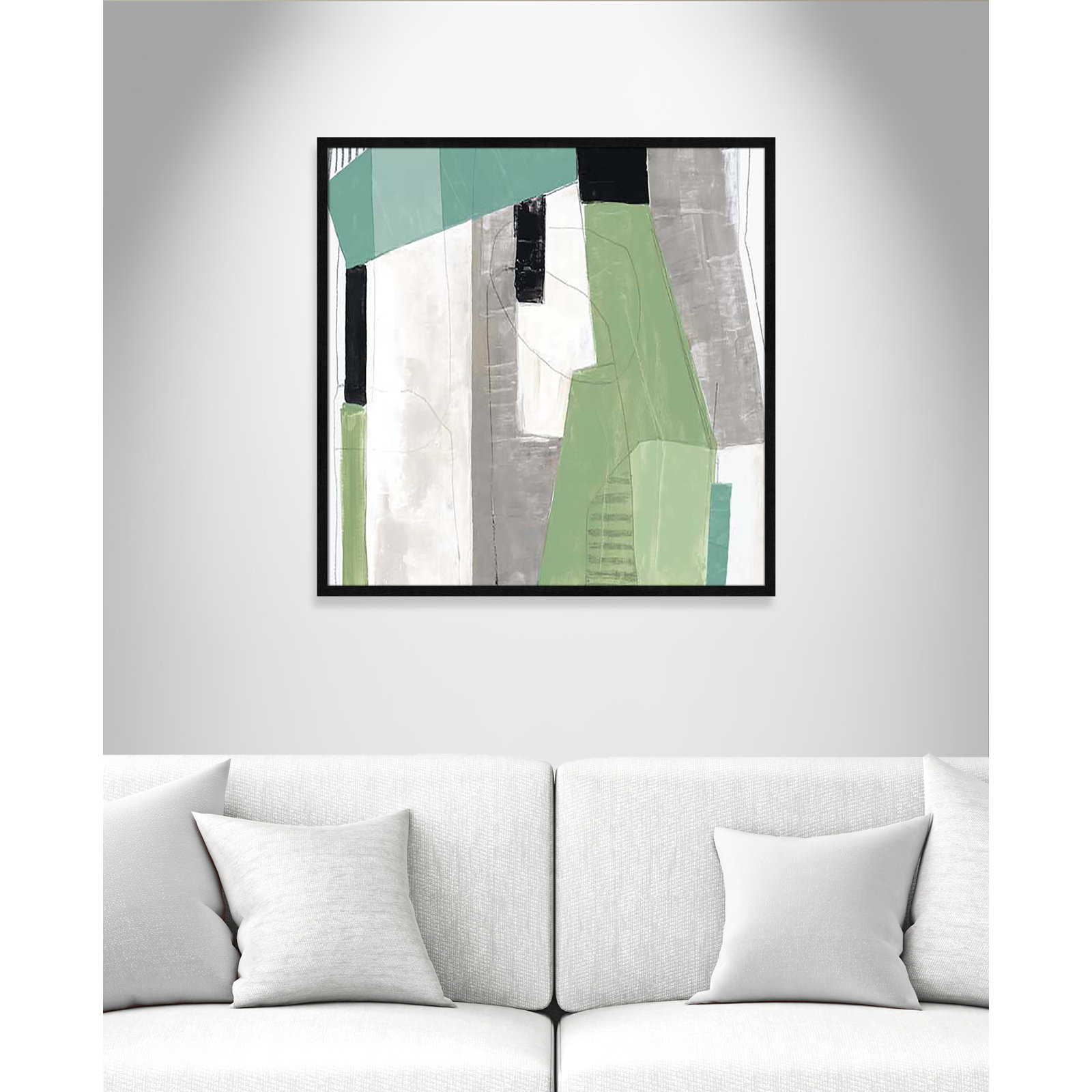 Evergreen Essence I by Tom Reeves, Black Slim Framed, 32" H x 32" W x 1.25" D