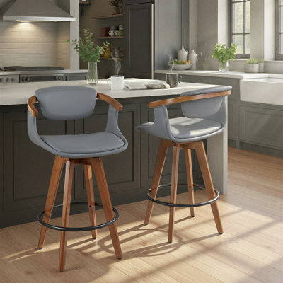 Dirksen Fixed-Height Upholstered Counter Stool with Swivel