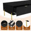 Table basse Mid-Century moderne avec tiroirs doubles - Noir