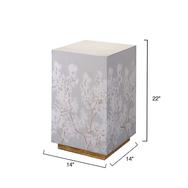 Garland Floral Accent Side Table, Dove