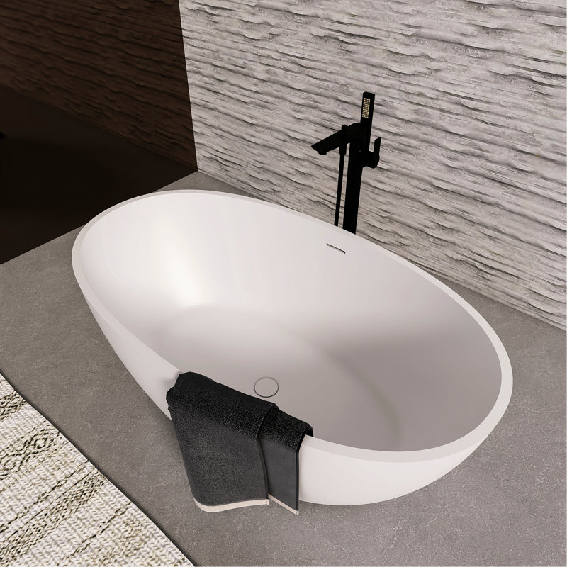 Baignoire de trempage autoportante de 55 pouces pour salle de bain