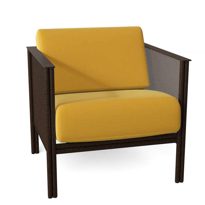 Jax Outdoor Lounge Chair, Impact Vapor Gray Sunbrella®, Chestnut Brown