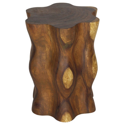 Table de bout en souche d’arbre en bois massif