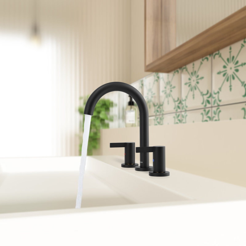 Widespread 2-handle Bathroom Faucet, Matte Black