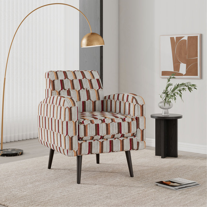 Chaise avec accoudoirs Darien, Rouge