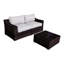 Résistant aux intempéries, 3, deux, aucun assemblage requis, tissé à la main, cadre rouillé, plateau en verre trempé, coussins confortables, terrasse 3, table basse, indispensable, utilisation à l'année
