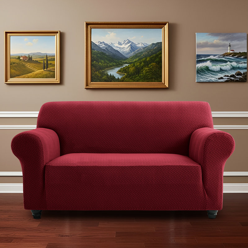 Luxury Microfiber Stretch Spandex Box Cushion Sofa Slipcover – Soft, Breathable, Wrinkle-Resistant & Durable Anti-Slip Furniture Protector