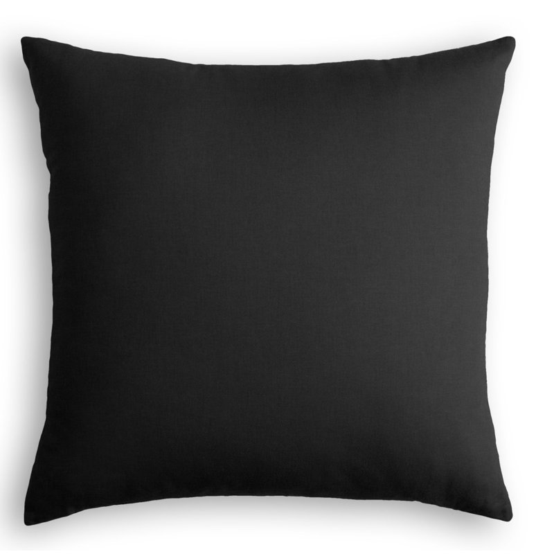 Housse de coussin carrée, 16 po x 16 po, Noir, Duvet