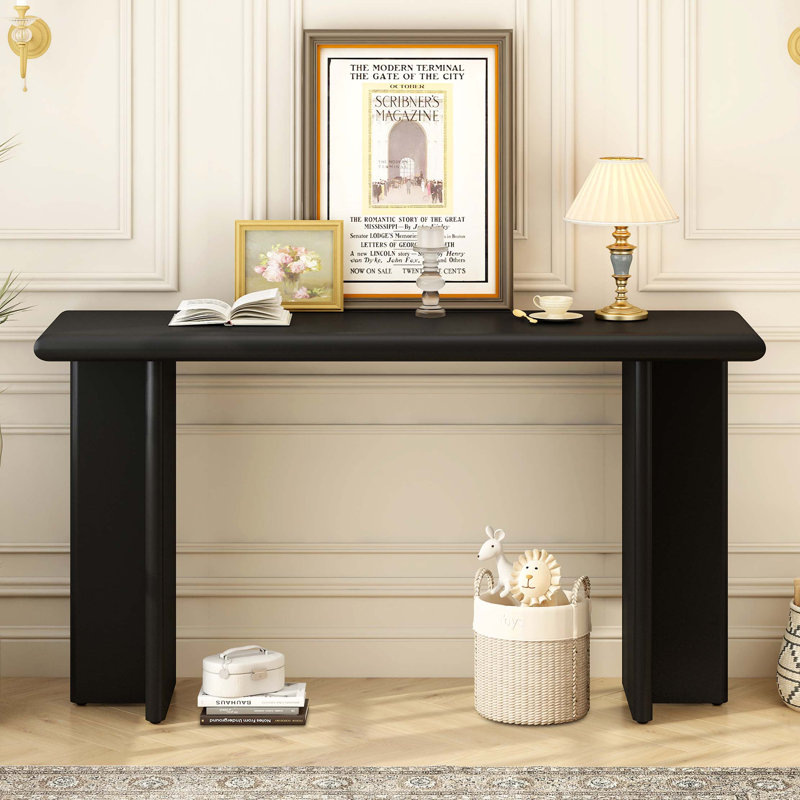 Console moderne avec pieds en L, Noir
