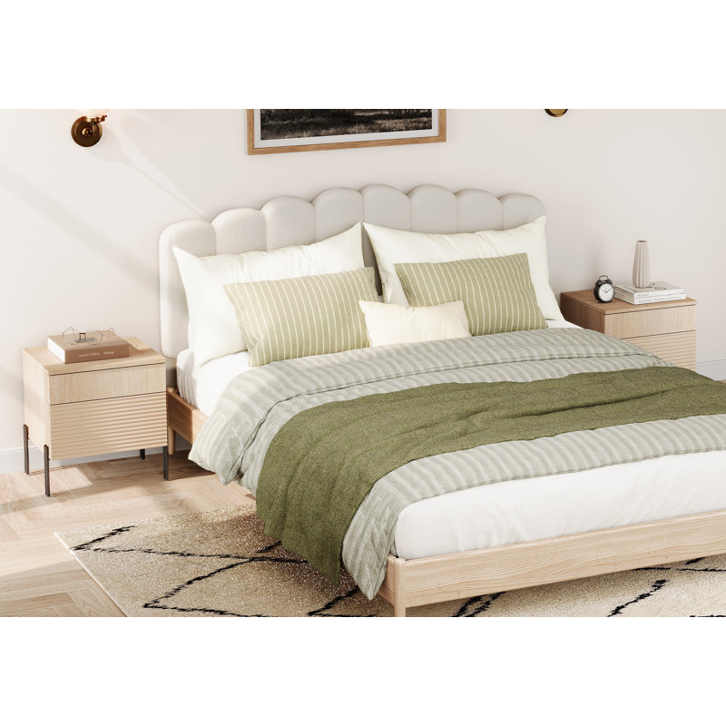 Table de chevet Modern, Ensemble de 2, Beige