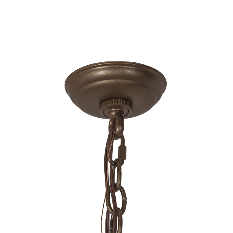 28" Wide Greenbriar Oak 9 Arm Chandelier